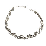 Vtg Trifari Silver Tone Mid-Century Modern Link Necklace Adjustable 16 1/2" Hook Closure Classic Design