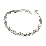 Vtg Trifari Silver Tone Mid-Century Modern Link Necklace Adjustable 16 1/2" Hook Closure Classic Design