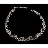 Vtg Trifari Silver Tone Mid-Century Modern Link Necklace Adjustable 16 1/2" Hook Closure Classic Design