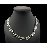 Vtg Trifari Silver Tone Mid-Century Modern Link Necklace Adjustable 16 1/2" Hook Closure Classic Design