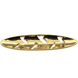 Vtg Trifari Gold Tone Black Enamel Oval Brooch MCM Design Jewelry Accessory 2 3/4 " x 5/8 "