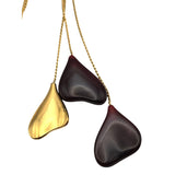 Vtg Crown Trifari Blood Red & Gold Abstract Pendant Necklace 18 "