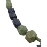 Natural Gemstone Necklace With Blue & Green Beads And Round Pendant 18 " x 3/8 " Stones