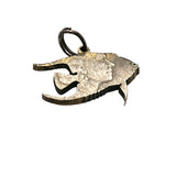 Vintage Coin Art Angel Fish Charm Pendant Silver Tone