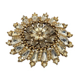 Vintage Austrian Cut Crystal Sunburst Brooch Pin