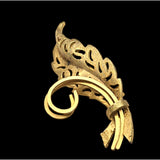 Vintage Gold-Tone Filigree Leaf Brooch Pin Fall Brooch
