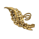 Vintage Gold-Tone Filigree Leaf Brooch Pin Fall Brooch