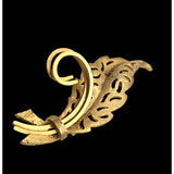 Vintage Gold-Tone Filigree Leaf Brooch Pin Fall Brooch