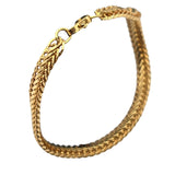 Vintage Gold Tone Woven Mesh Bracelet 7" With Lobster Clasp