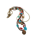 Handcrafted Multicolor Beaded Necklace with Coconut & Turquoise Discs