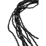 Vintage Black Glass 9-Strand Beaded Necklace With Magnetic Closure