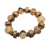 Vintage Natural Stone & Glass Bead Stretch Bracelet 6 1/2 -7