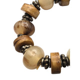 Vintage Natural Stone & Glass Bead Stretch Bracelet 6 1/2 -7