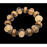 Vintage Natural Stone & Glass Bead Stretch Bracelet 6 1/2 -7
