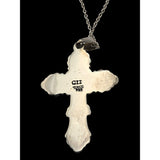 Vintage Mexican Sterling Cross Pendant Necklace With Intricate Design & 925 Silver Chain