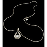 Vtg Nicky Butler Sterling Silver Tear Drop Pendant Necklace W/ Pearl Accent 18" Chain Artist Signed 925
