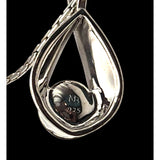 Vtg Nicky Butler Sterling Silver Tear Drop Pendant Necklace W/ Pearl Accent 18" Chain Artist Signed 925