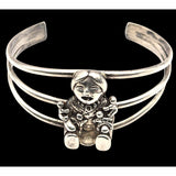 Vtg Native American Carol Felley Sterling Silver Zuni Cuff Bracelet Artist Signed Baby Design