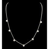 Vtg Sterling Silver 925 Necklace W/ Brilliant CZ Accent Stones 18"