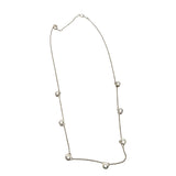 Vtg Sterling Silver 925 Necklace W/ Brilliant CZ Accent Stones 18"