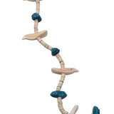 Vintage Native American Carved Bird Necklace W/ Turquoise & MOP Beads Barrel Clasp 26" Long