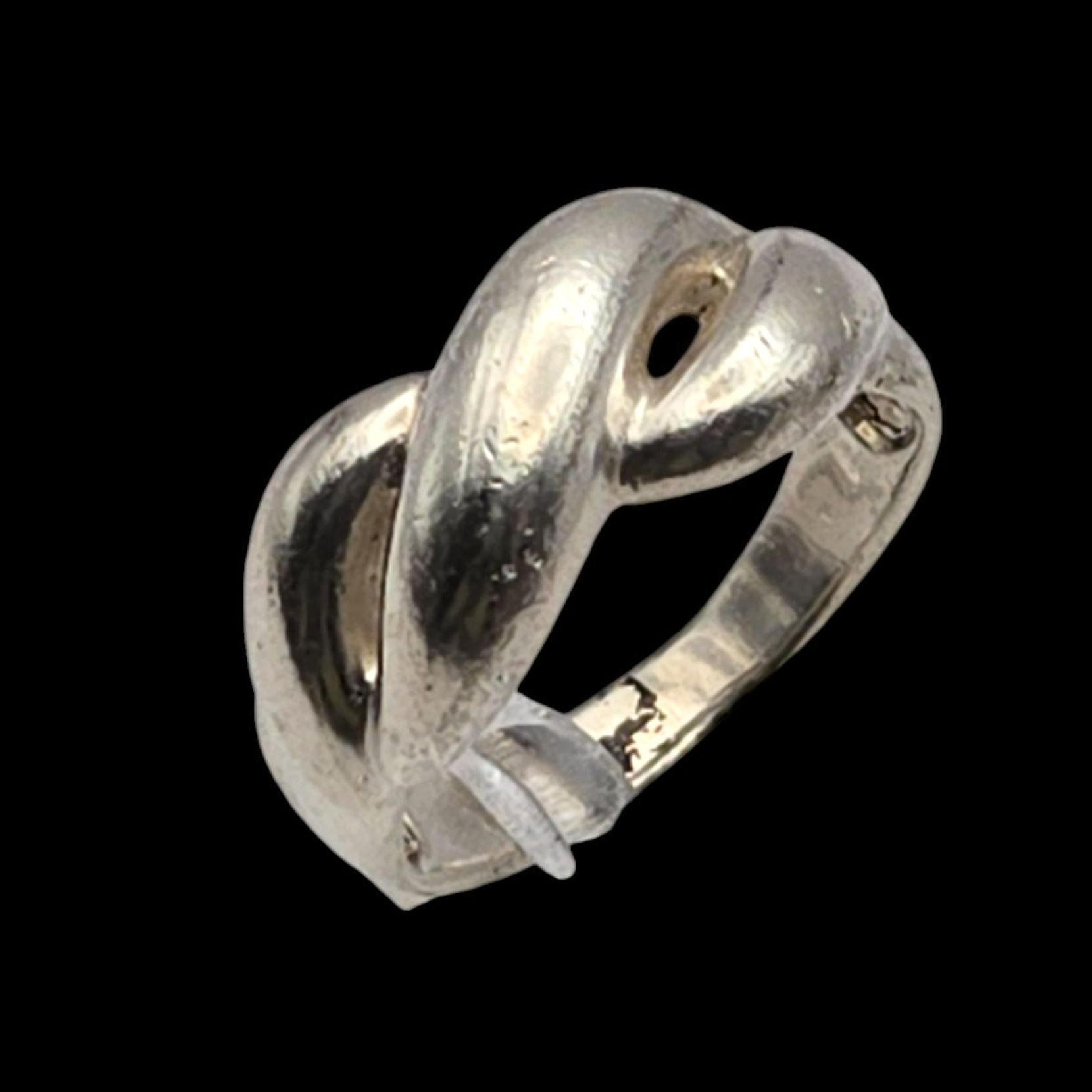 Vintage Sterling Silver Twisted Knot Band Ring -Deweytiques