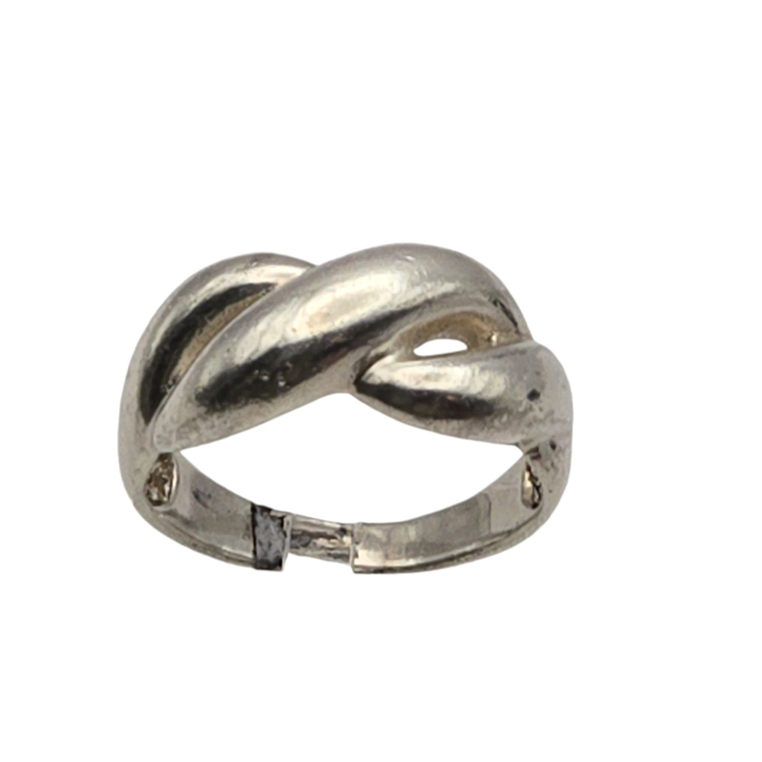 Vintage Sterling Silver Twisted Knot Band Ring -Deweytiques