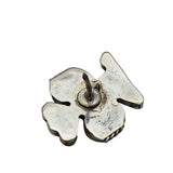 Vtg Sterling Silver Zuni Lapel Pin Tie Tack With Turquoise Black Onyx Coral & Mother Of Pearl Inlay