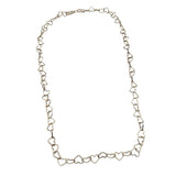 Vtg Sterling Silver Heart Link Chain Necklace 17" Delicate Open Heart Design Marked 925