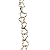 Vtg Sterling Silver Heart Link Chain Necklace 17" Delicate Open Heart Design Marked 925