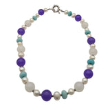 Baroque Pearl Amethyst & Quartz Beaded Necklace With Toggle Clasp