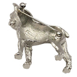 Rare Vintage Trifari French Bulldog Silver-Tone Brooch Pin 2 1/2 " x 2 3/4 "