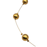 Vtg Gold Tone Wire & Bead Choker Necklace 16" W/ 3" Ext. Adjustable Length With 3/8" Gold Beads