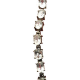 Vtg Sterling Silver Light Aquamarine Tennis Bracelet Faceted Stones 7.5" Length Elegant Design