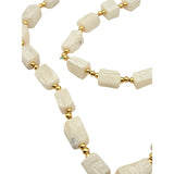 Vtg Hand Carved Soapstone Scarab Pendant Necklace W/ Gold-Tone Beads 16" Length Handmade Egyptian-Inspired Design