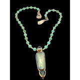 18 Kt Gold Boulder Opal Pendant Necklace With Faceted Tourmaline Stones By Margaret Thurman / Echo Of The Dreamer