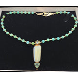18 Kt Gold Boulder Opal Pendant Necklace With Faceted Tourmaline Stones By Margaret Thurman / Echo Of The Dreamer