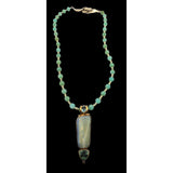 18 Kt Gold Boulder Opal Pendant Necklace With Faceted Tourmaline Stones By Margaret Thurman / Echo Of The Dreamer