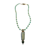 18 Kt Gold Boulder Opal Pendant Necklace With Faceted Tourmaline Stones By Margaret Thurman / Echo Of The Dreamer
