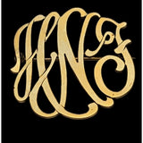 12K Gold Filled Initial Brooch Pin Monogram HNG Vintage Jewelry