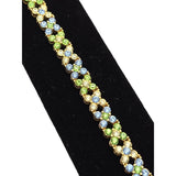 Vtg Joan Rivers Gold Vermeil Crystal Rhinestone Tennis Bracelet 7.5" Signed Sparkling Green & Blue Stones