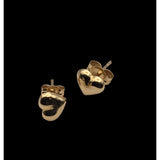 14K Gold Heart Stud Earrings Petite