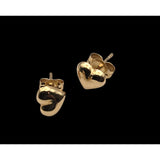 14K Gold Heart Stud Earrings Petite