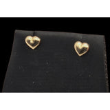 14K Gold Heart Stud Earrings Petite