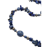 Vtg Carolyn Pollock Relios Agate Necklace Sterling Silver Clasp Blue Beads 36 Handmade Women's Jewelry