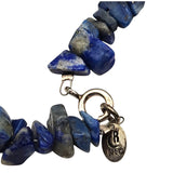 Vtg Carolyn Pollock Relios Agate Necklace Sterling Silver Clasp Blue Beads 36 Handmade Women's Jewelry