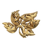 Vintage Gold-Tone Reticulated Leaf Brooch Pin Fall Brooch