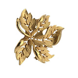 Vintage Gold-Tone Reticulated Leaf Brooch Pin Fall Brooch