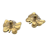 Vtg Trifari Pale Green Enamel Butterfly Stud Earrings