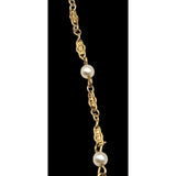 Vtg 14K Yellow Gold Bracelet W/ Pearl Accents & ID Plate Unengraved 9.5"x1/16" 2.86g Elegant Jewelry Piece